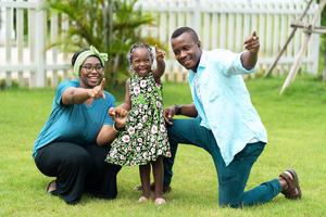 Family Smiling Backyard