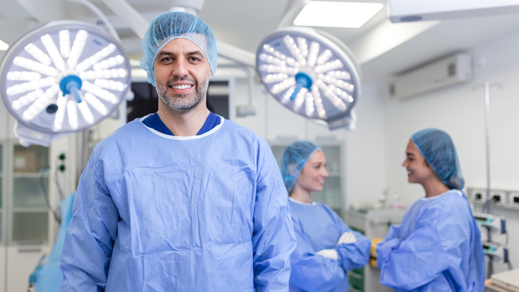 Male surgeon in operating room