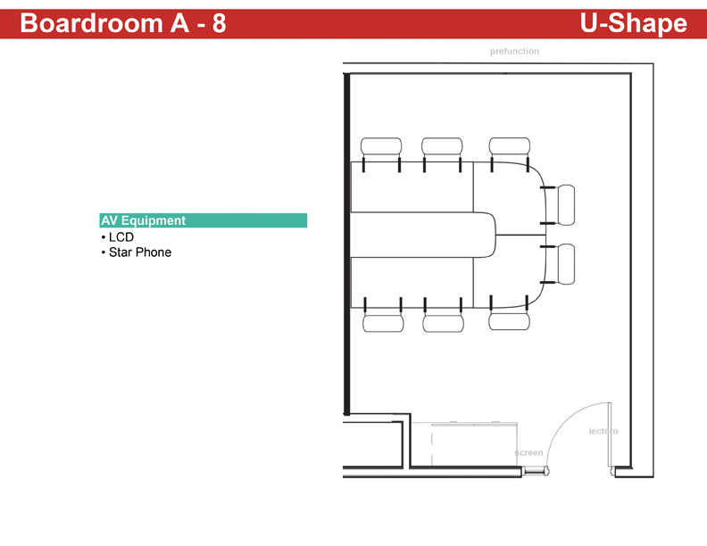 Layout of half board room