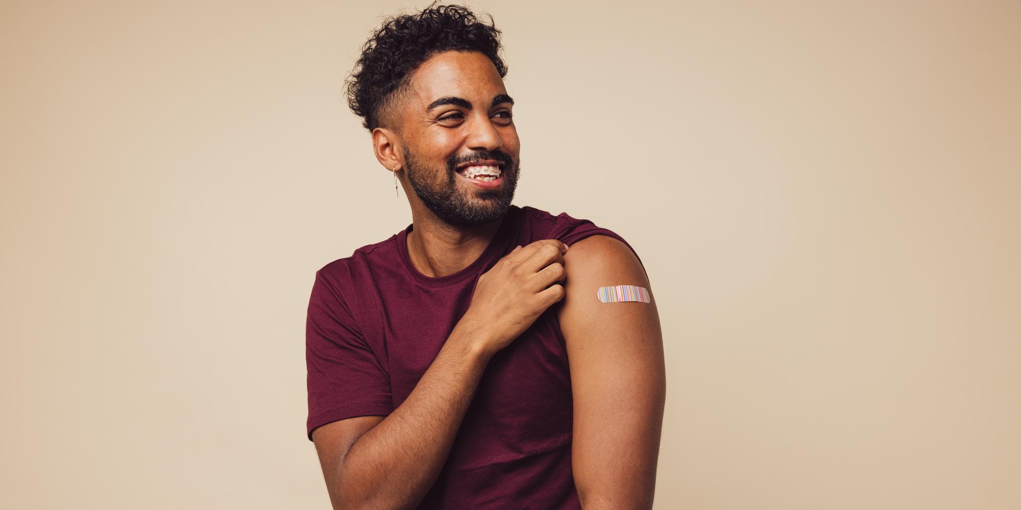 Man with Band-Aid from Vaccine