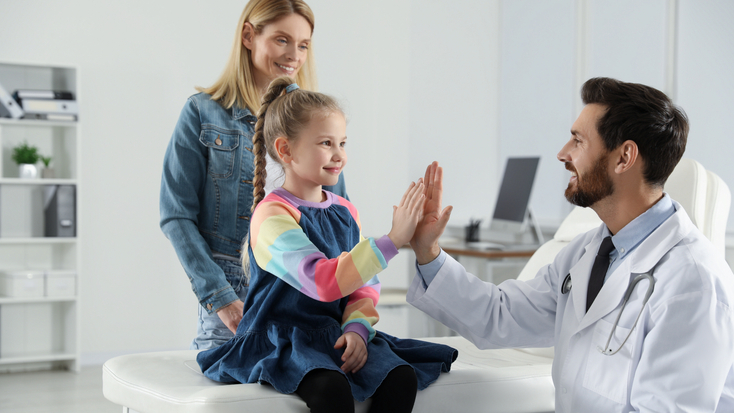 mother daughter having appointment