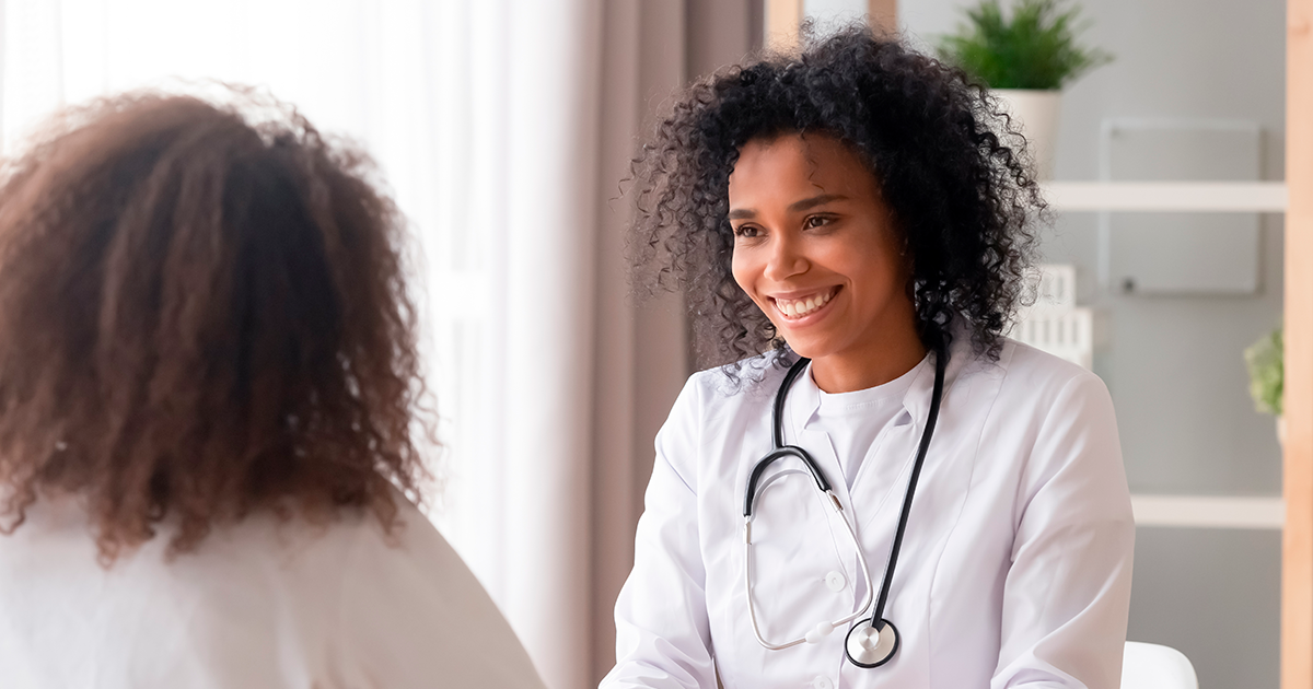 Patient talking with doctor