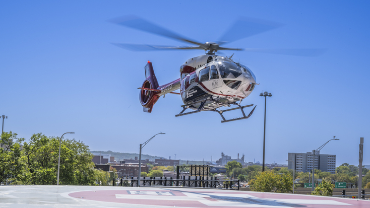 Saint Francis Medical Center Life Flight helicopter landing
