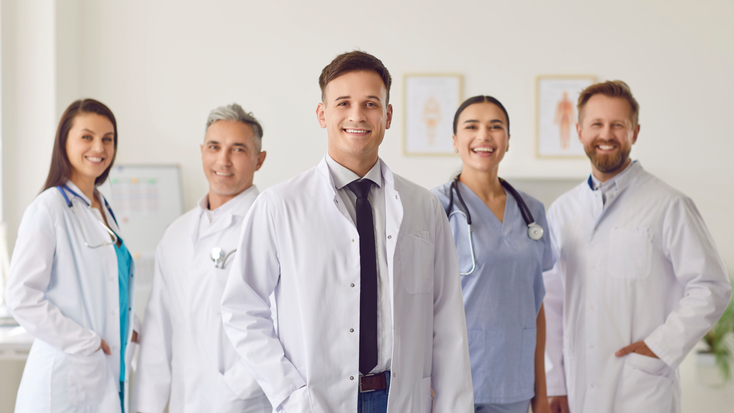 doctors standing as a team
