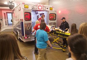 Simulation around ambulance in regional transport center