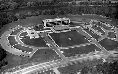 1974 aerial view of Community Hospital of Ottawa