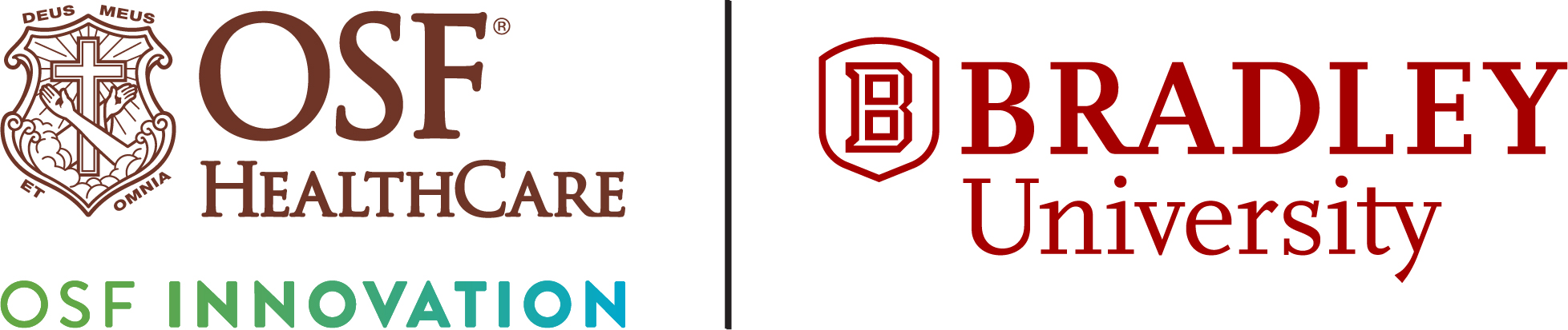 OSF HealthCare and Bradley University Logos