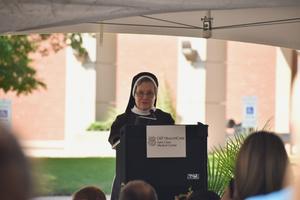 Foundation Ceremony SCMC Sister Judith Ann Podium