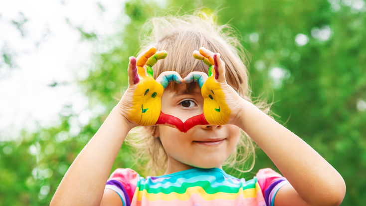 Girl With Colored Hands