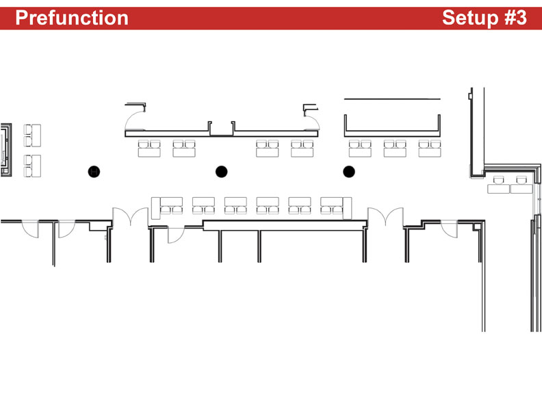 Map layout of prefunction area for conference display