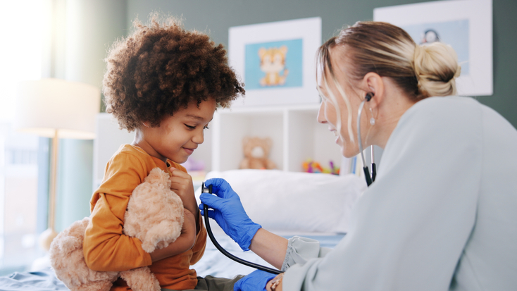 Young girl getting her heart check up