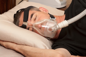 man wearing CPAP mask