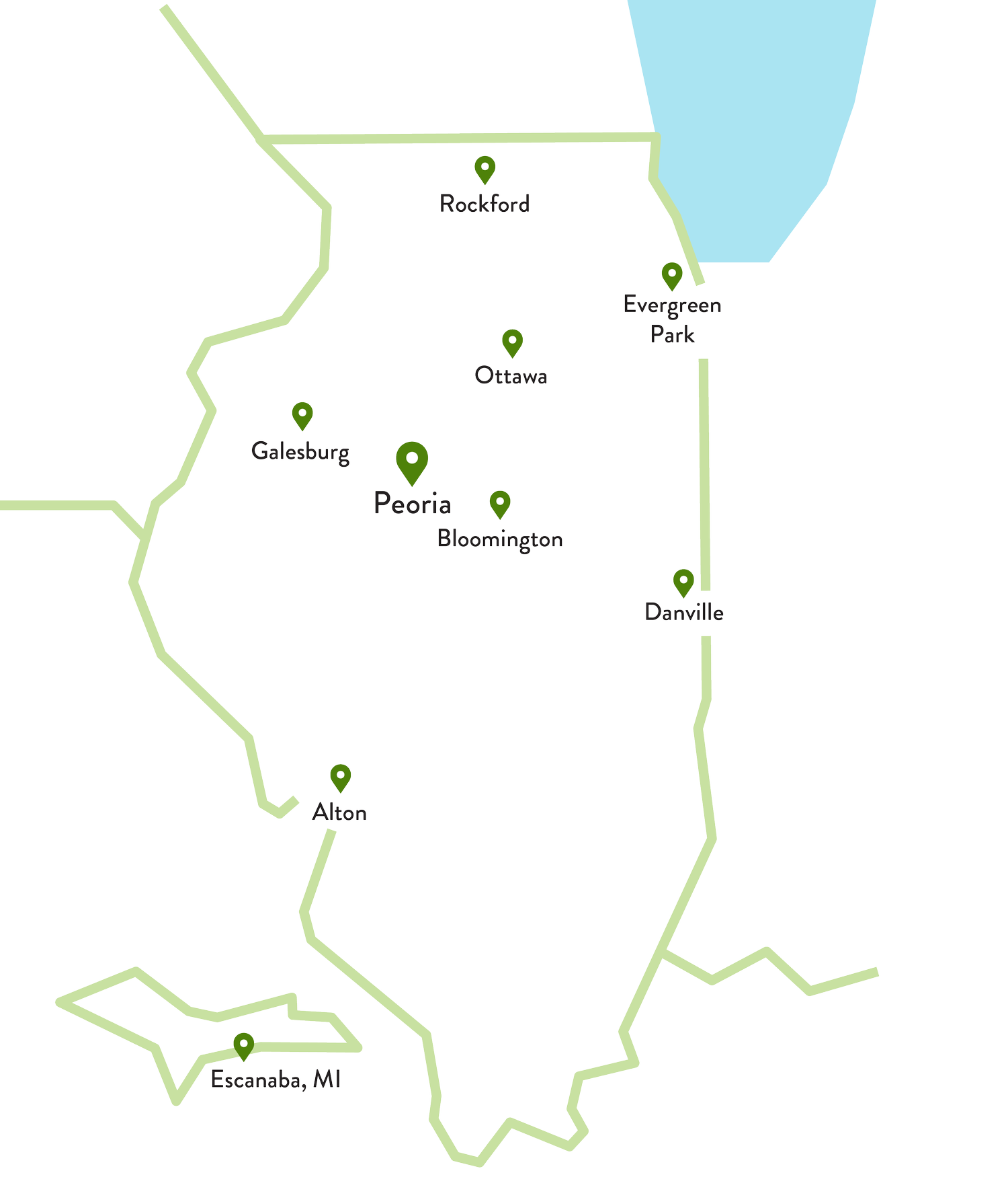 OSF Cancer Locations Map