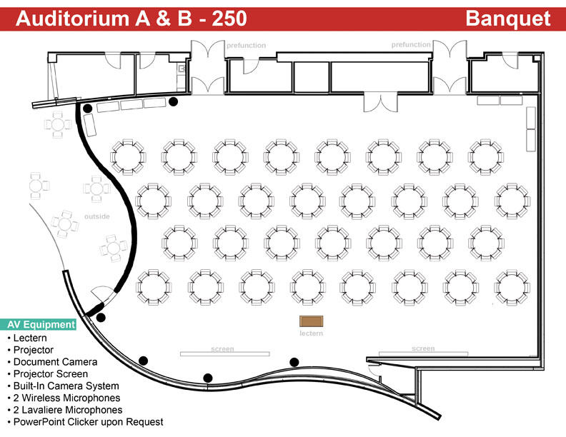 Map layout of full Auditorium for banquet