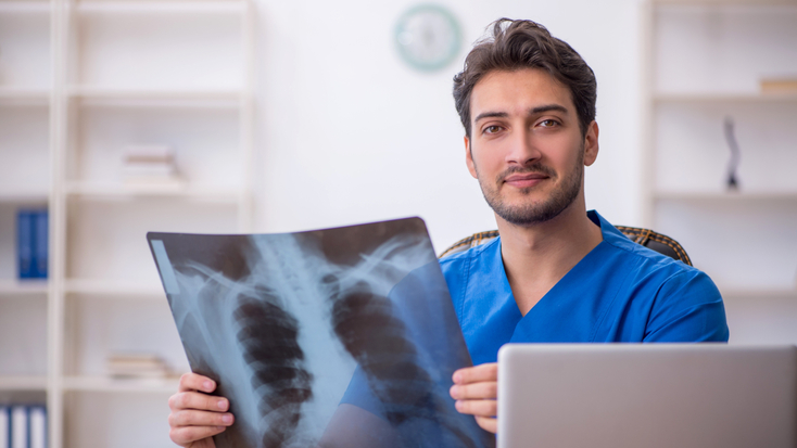 male doctor radiologist working in the clinic
